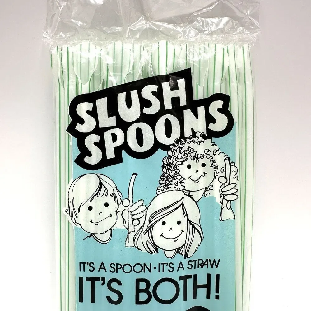 Slush Spoons It’s A Spoon It’s A Straw It’s Both 1984 Vintage 50 ct. Retro NOS